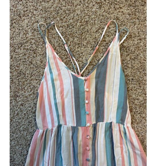 ROXY Sun Dress, size Small; colorful stripes; Adjustable straps - Picture 9 of 13